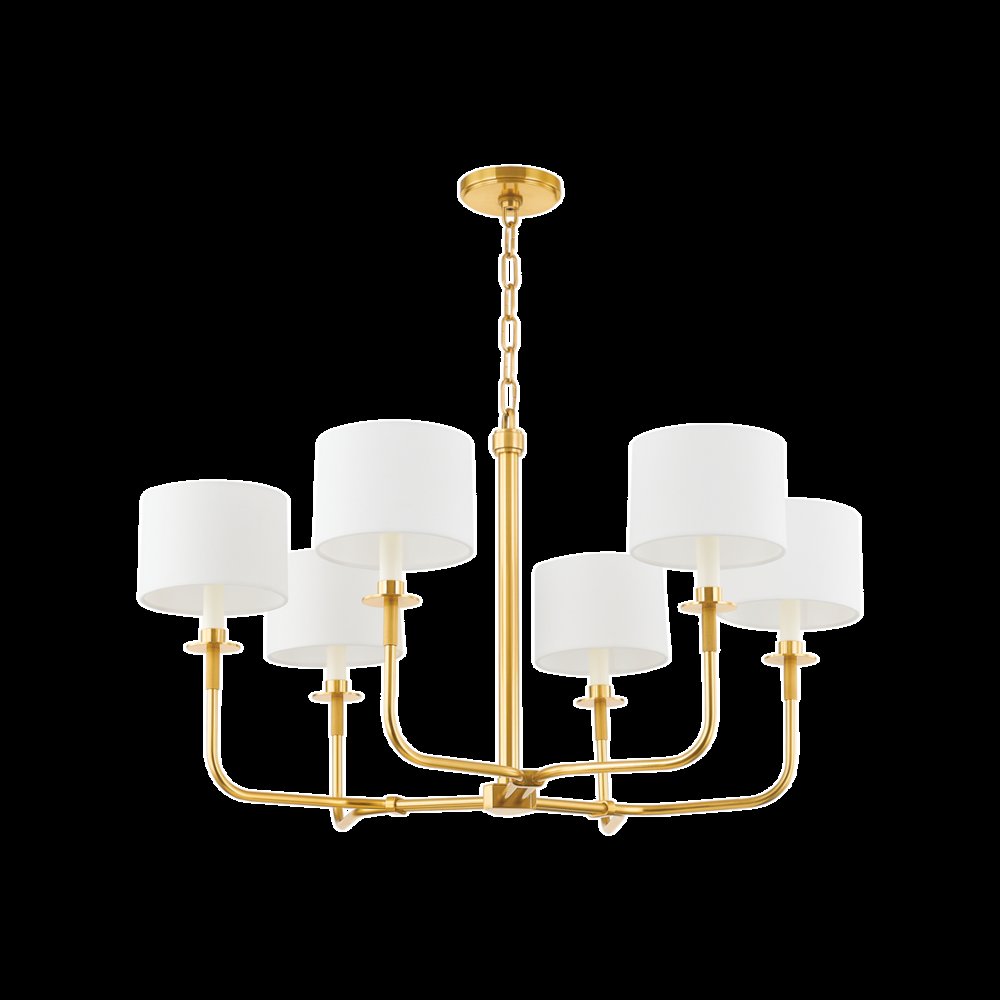 Paramus Chandelier, Aged Brass