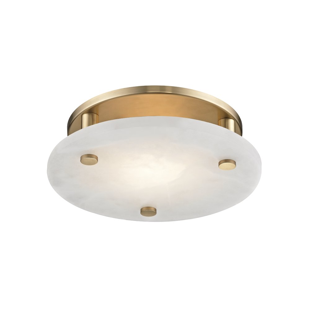 Croton Flush Mount, Aged Brass