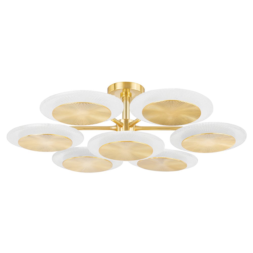 Topaz Semi Flush, Vintage Polished Brass