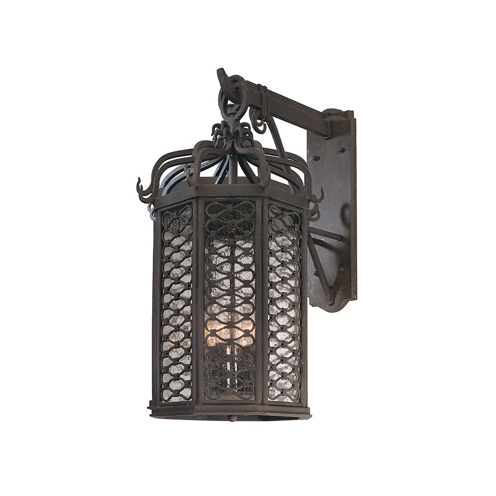 Los Olivos Exterior Wall Sconce, Textured Iron