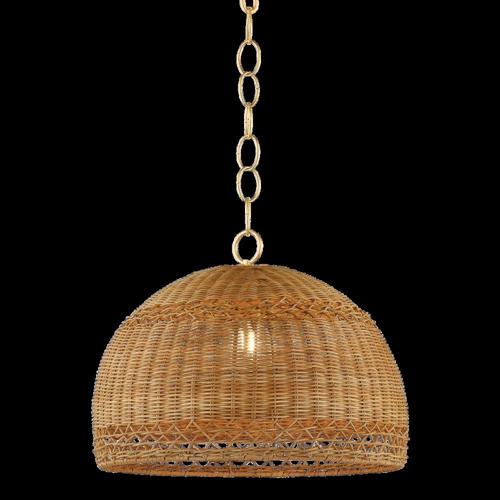 April Pendant, Aged Brass