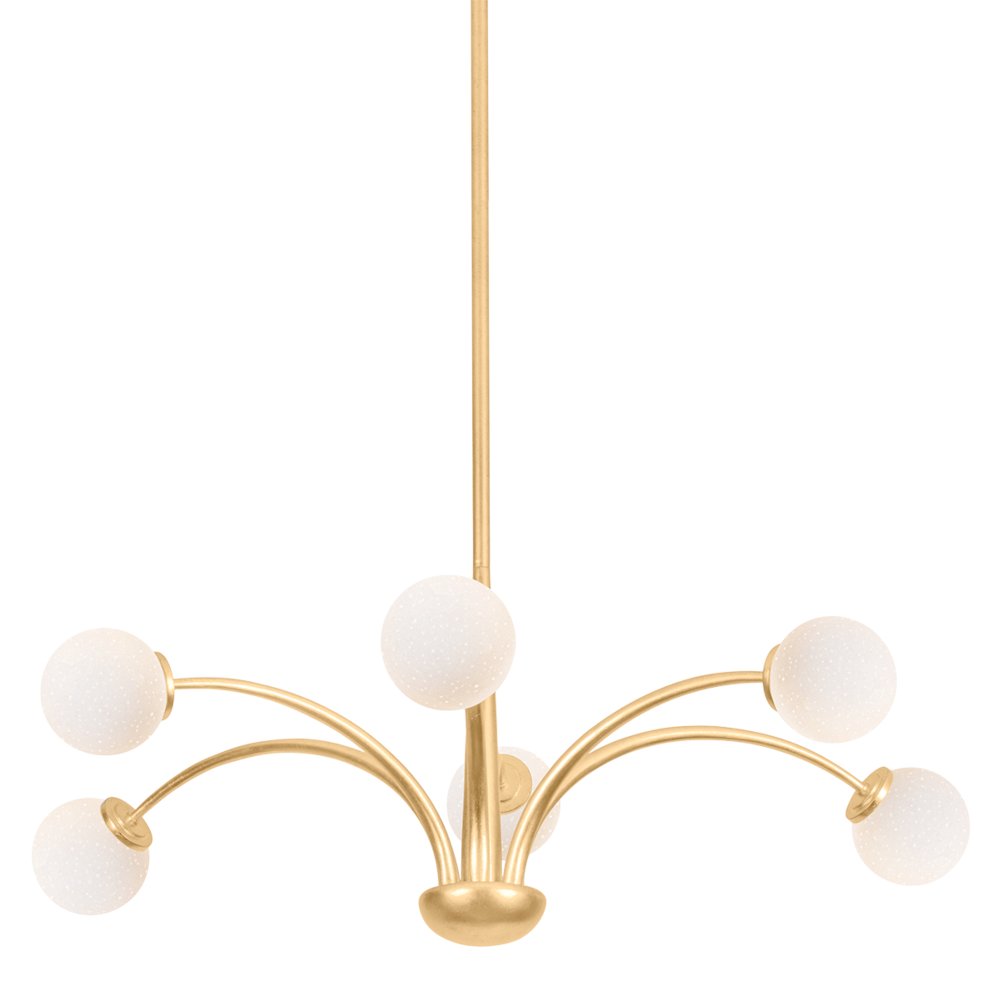 Orinda Chandelier, Vintage Gold Leaf