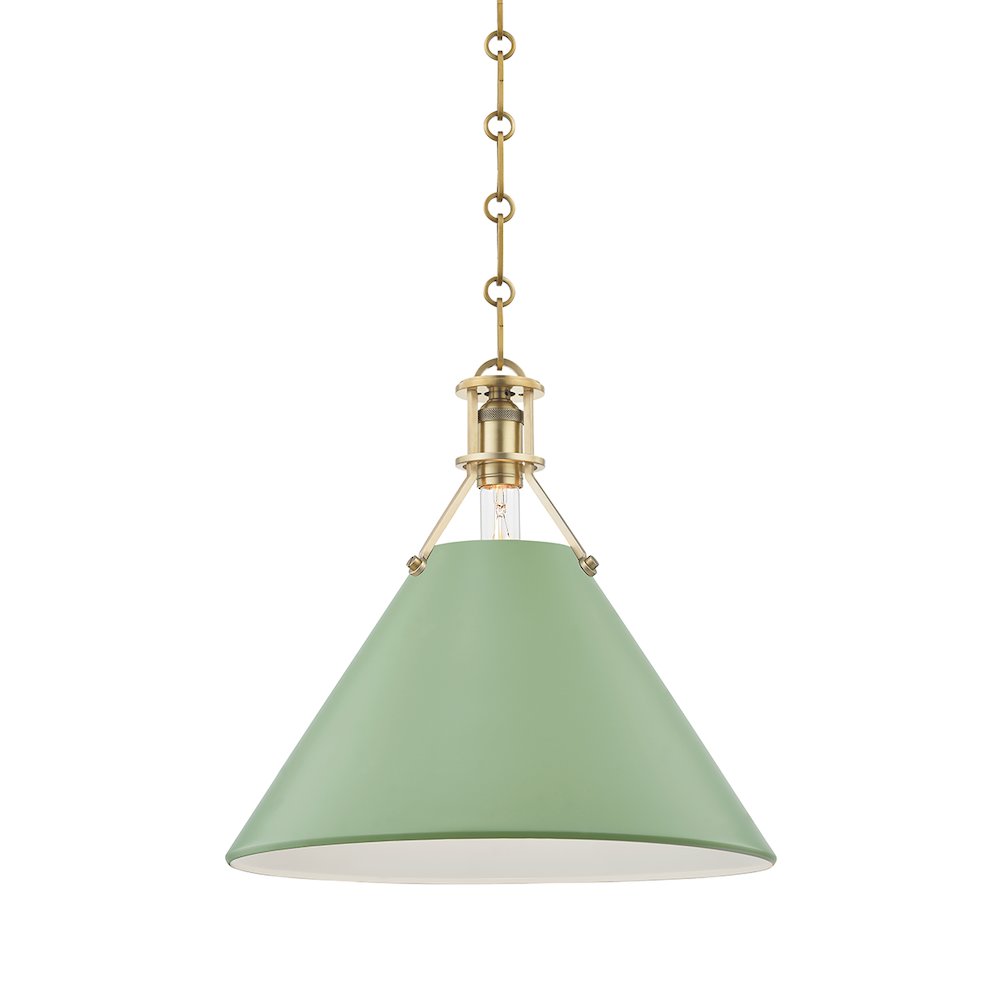 Painted No.2 Pendant, Aged Brass