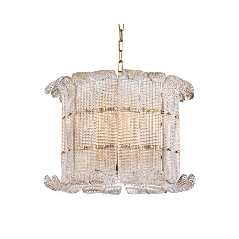 Brasher Chandelier, Aged Brass