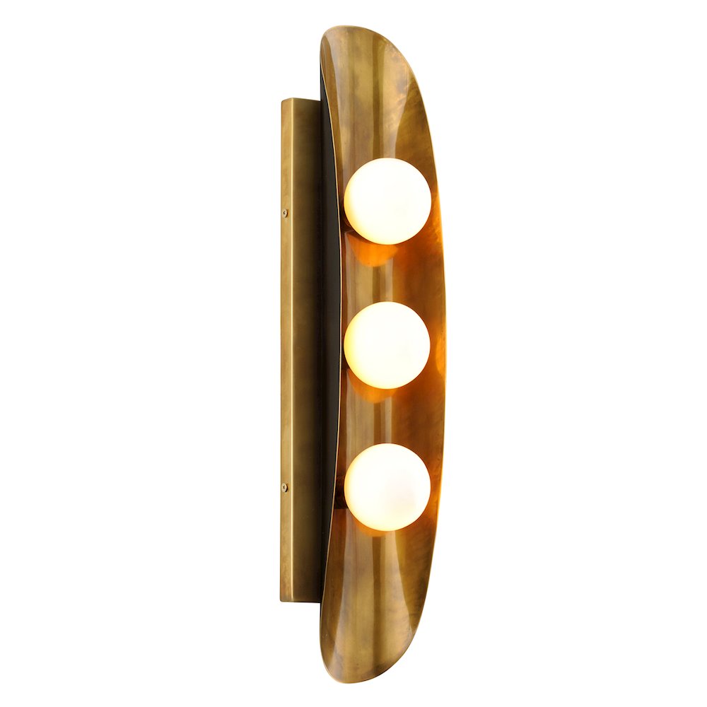 Hopper Wall Sconce, Vintage Brass