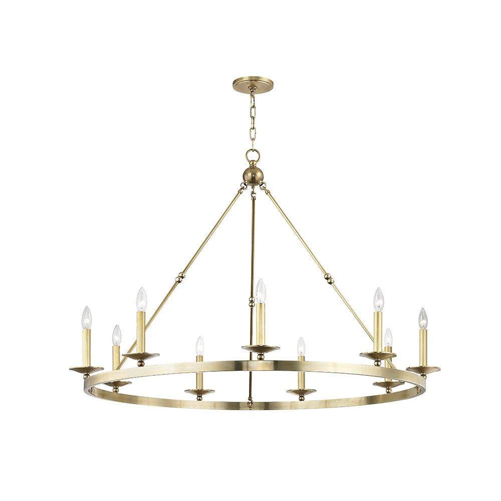 Allendale Chandelier, Aged Brass