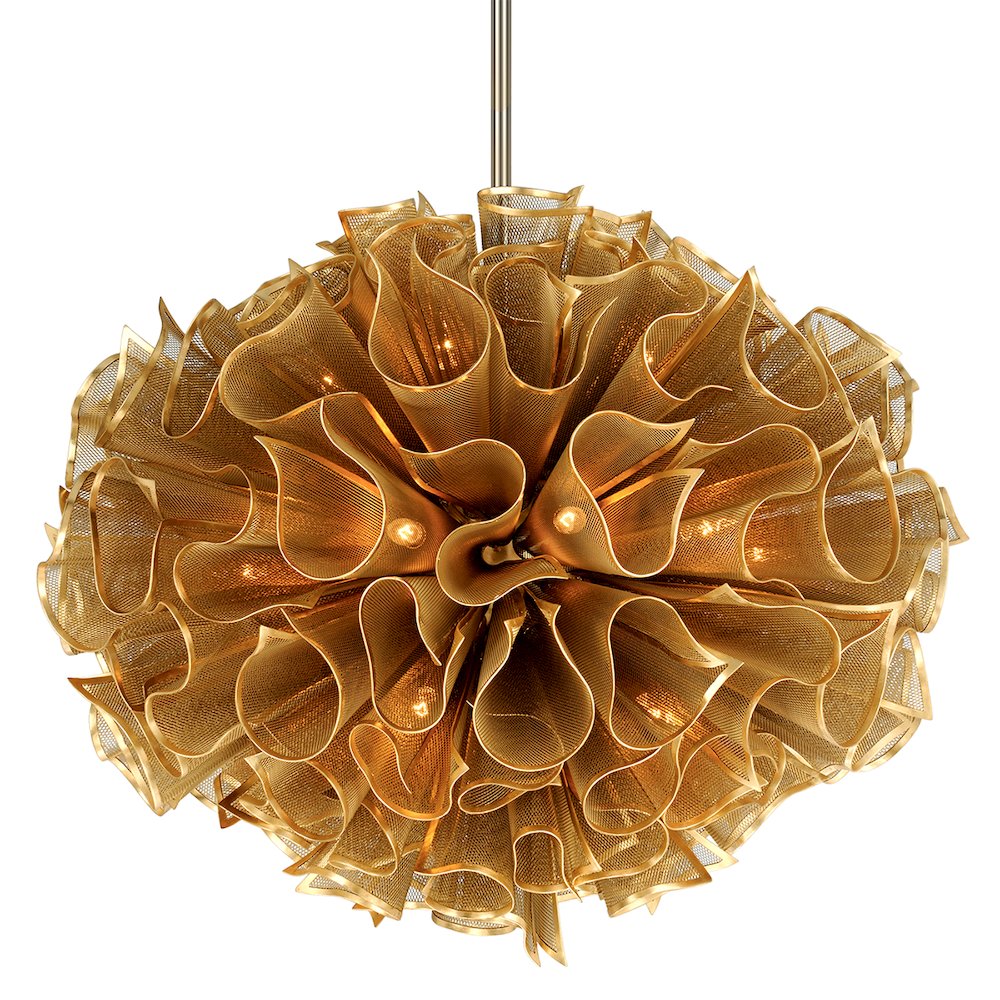 Pulse Chandelier, Gold Leaf