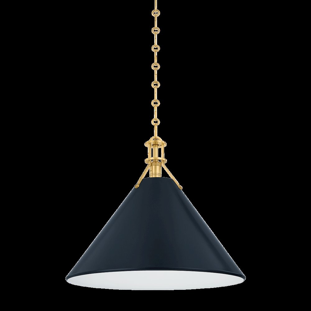 Painted No. 2 Pendant, Aged Brass