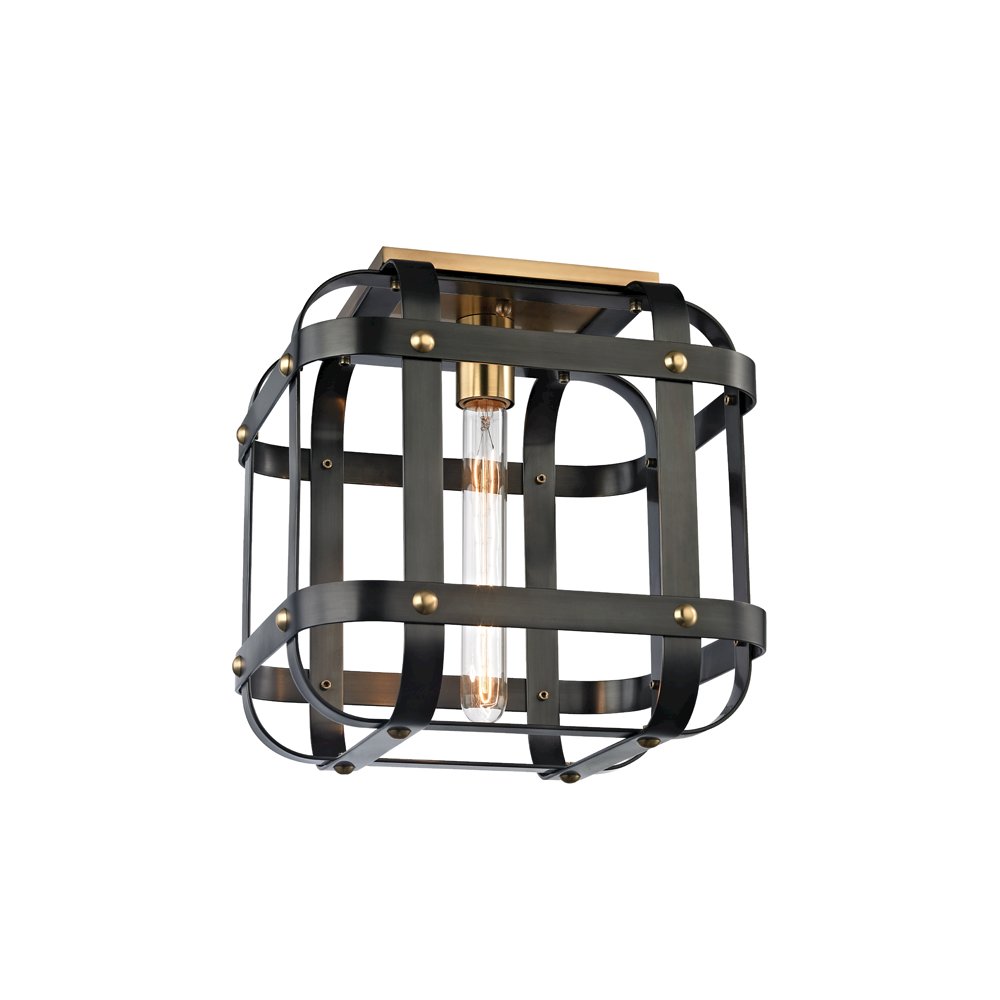 Colchester Semi Flush, Aged Brass, Old Bronze