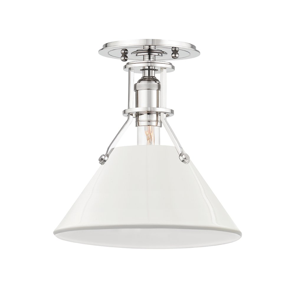Painted No.2 Semi Flush, Polished Nickel