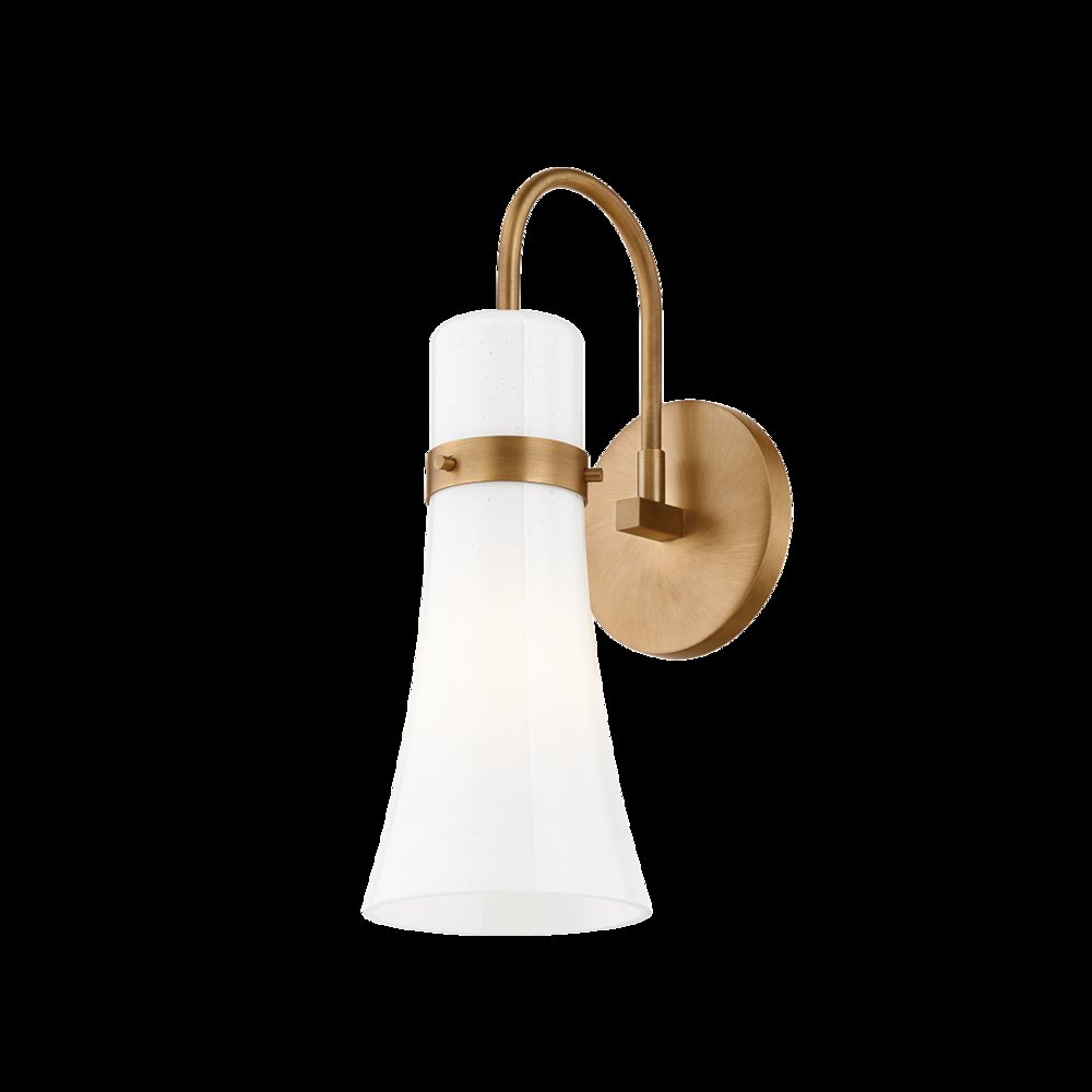 Maple Wall Sconce, Patina Brass