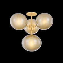 Zaley Semi Flush, Aged Brass