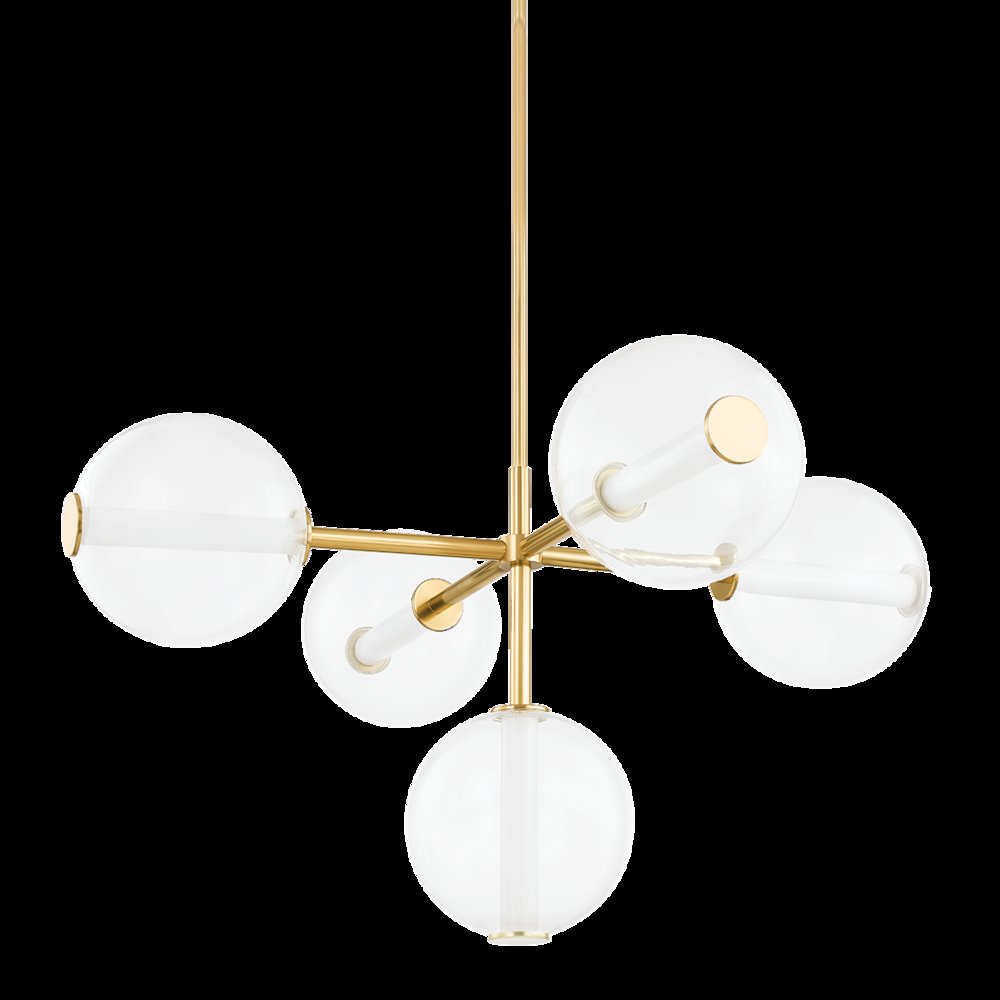 Richford Chandelier, Aged Brass