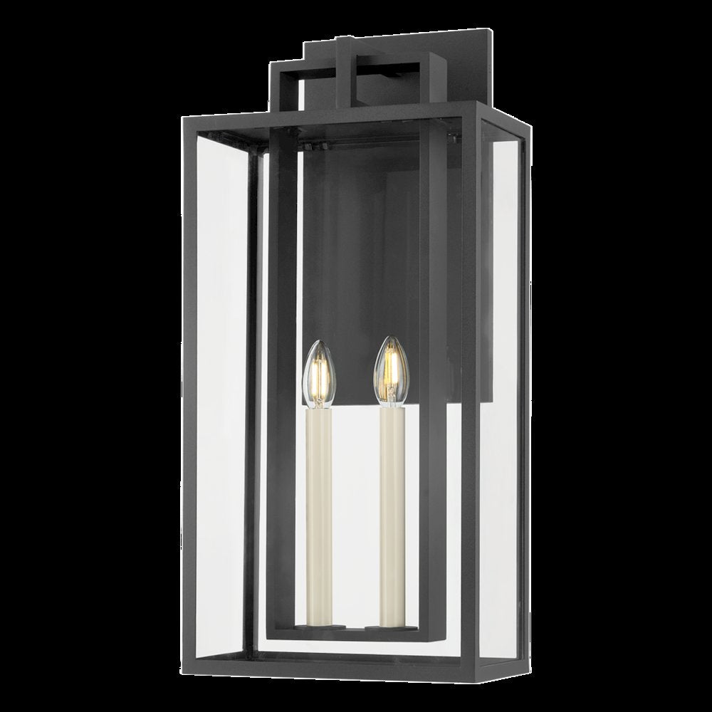 Amire Exterior Wall Sconce, Texture Black