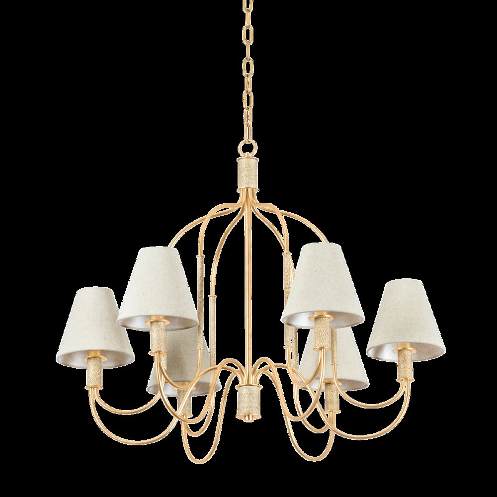 Warrensburg Chandelier, Vintage Gold Leaf