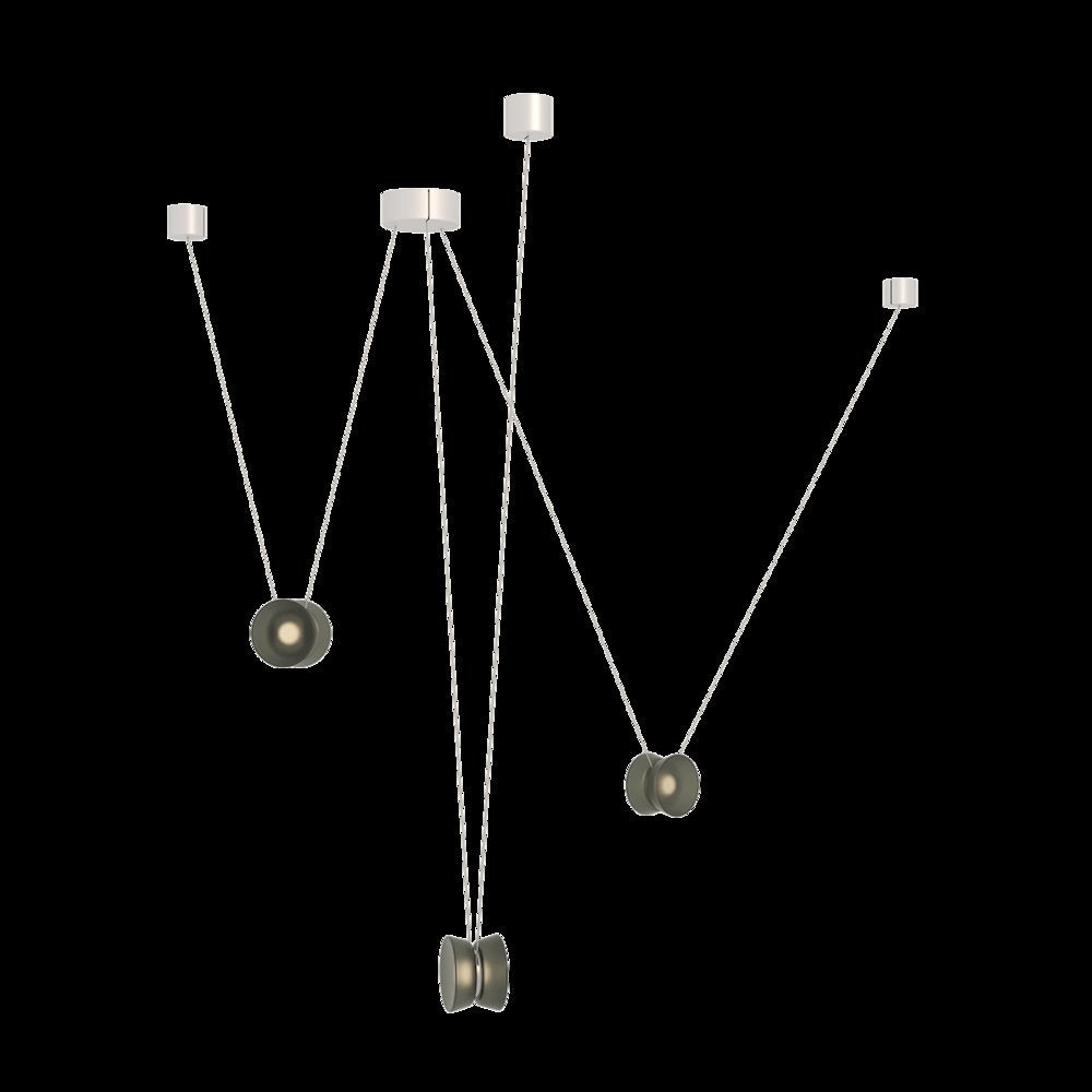 Yo Yo Pendant, Natural Anodized With Smoke Shade