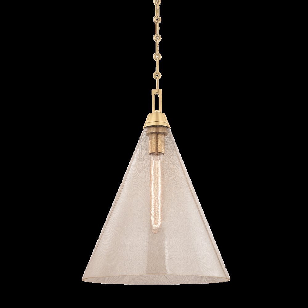 Newbury Pendant, Aged Brass