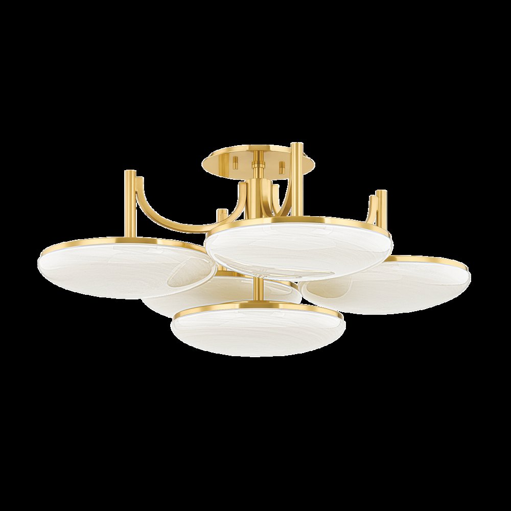 Bregman Semi Flush, Aged Brass