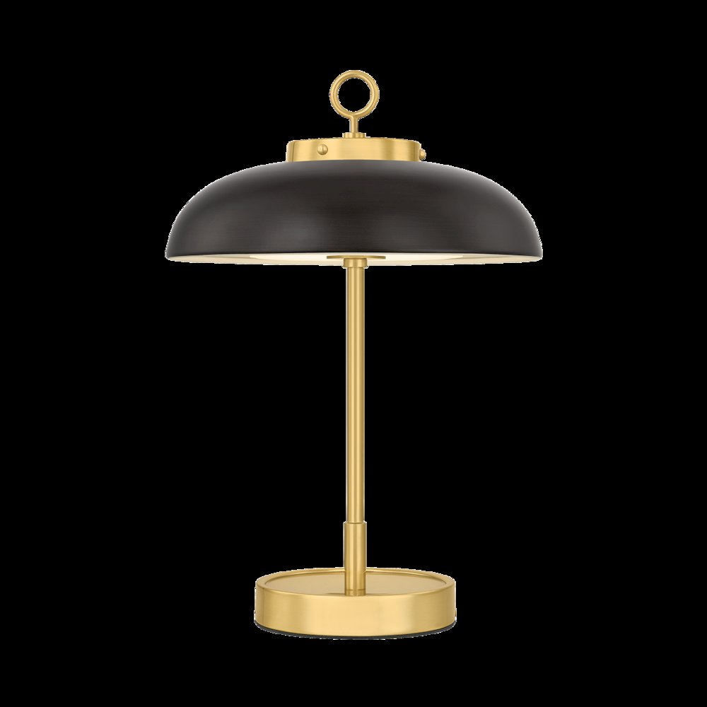 Hector Rechargeable Table Lamp, Aged Brass