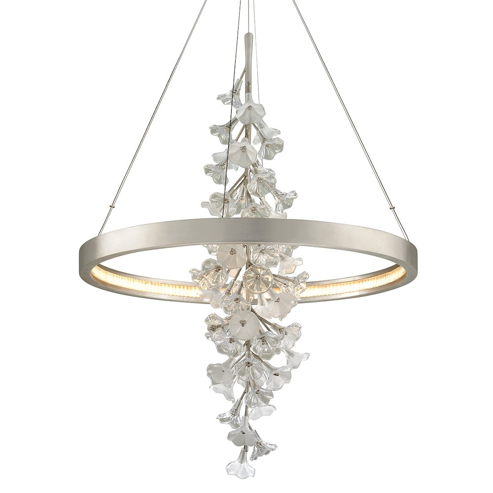 Jasmine Chandelier, Silver Leaf