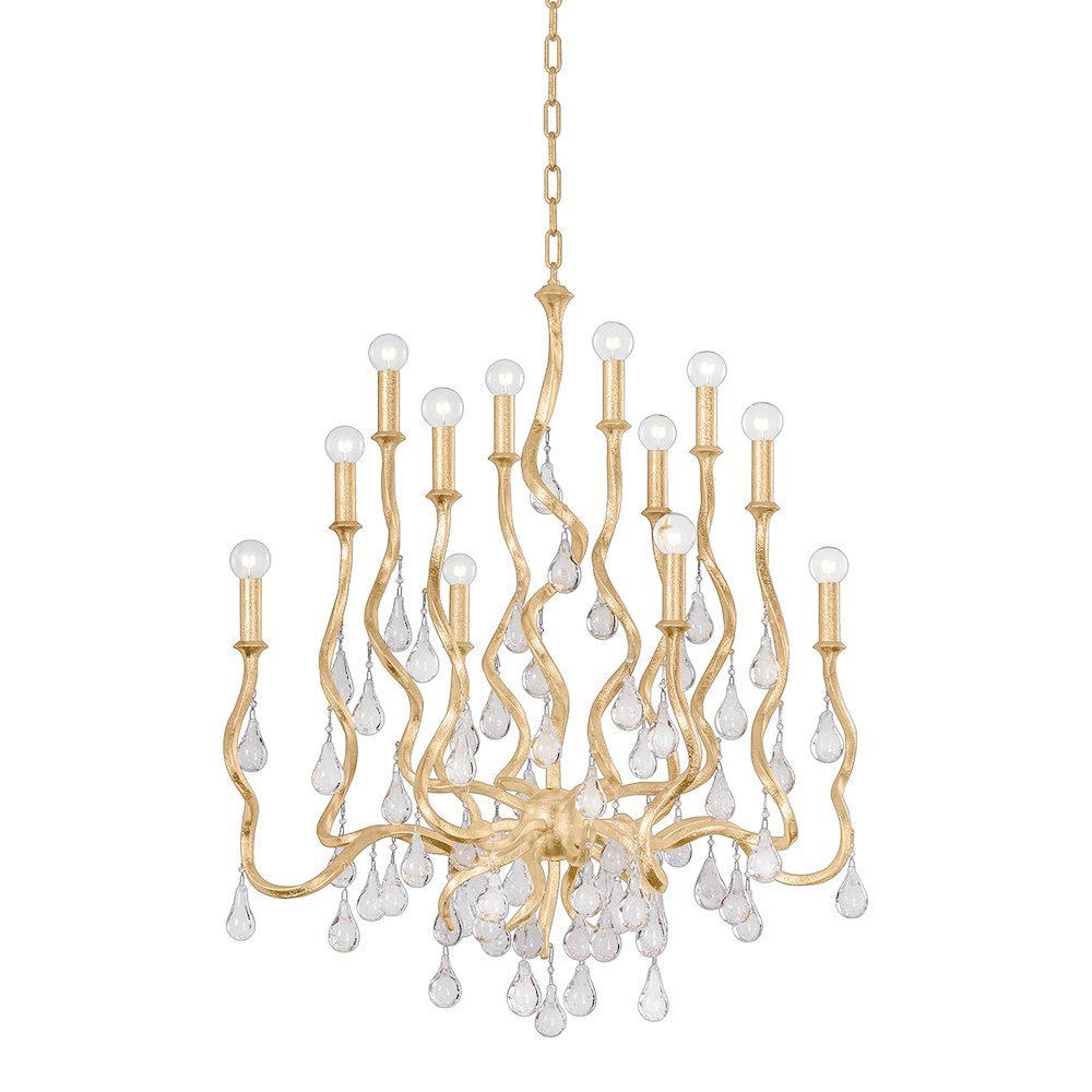Aveline Chandelier, Gold Leaf