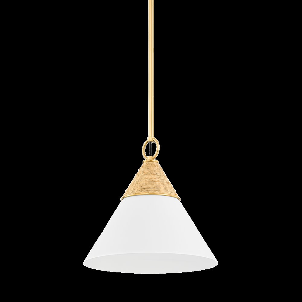 Mica Pendant, Aged Brass
