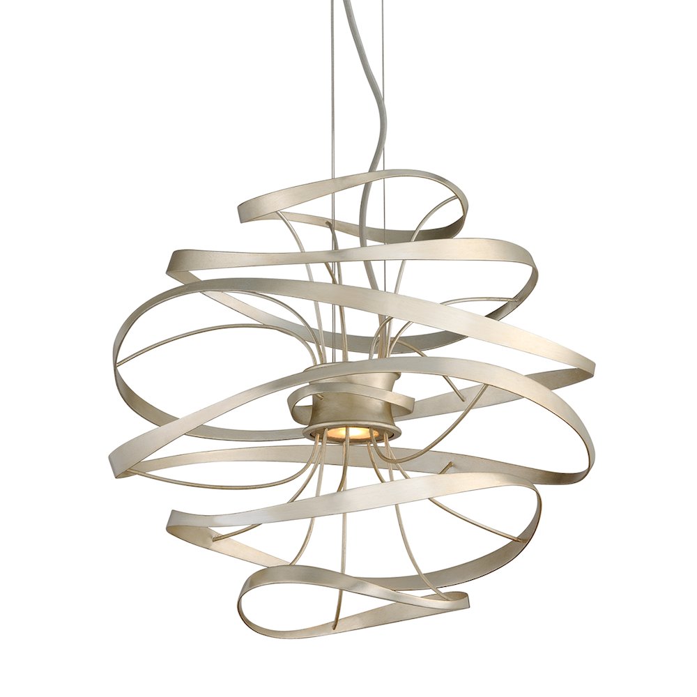 Calligraphy Chandelier, Silver Leaf