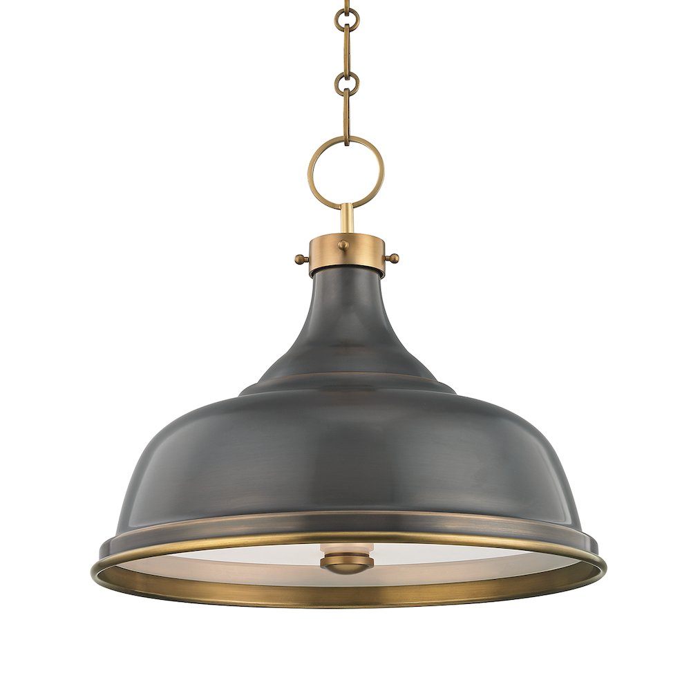Metal No. 1 Pendant, Aged Brass, Distressed Bronze