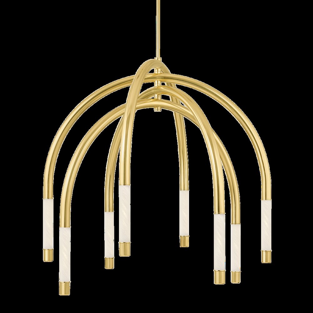 Zeme Chandelier, Vintage Polished Brass