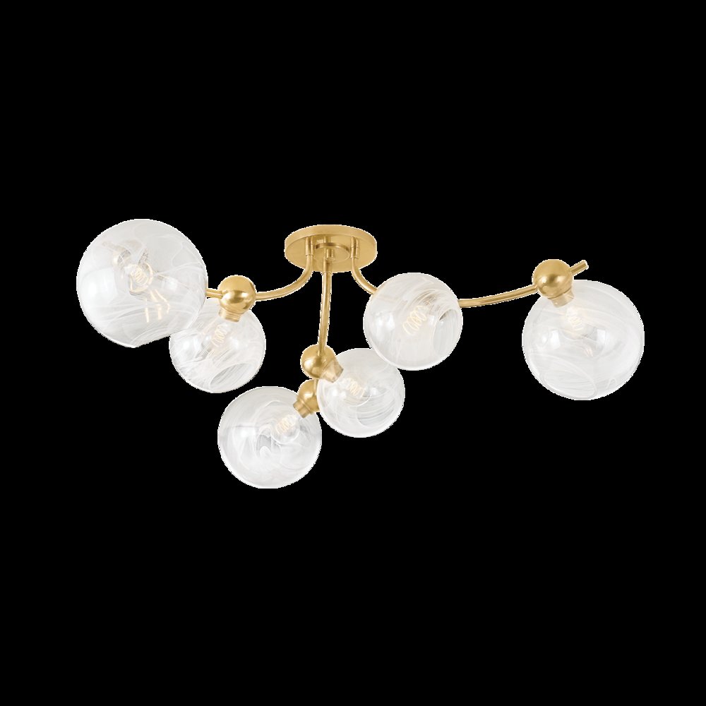 Astraia Semi Flush, Vintage Brass