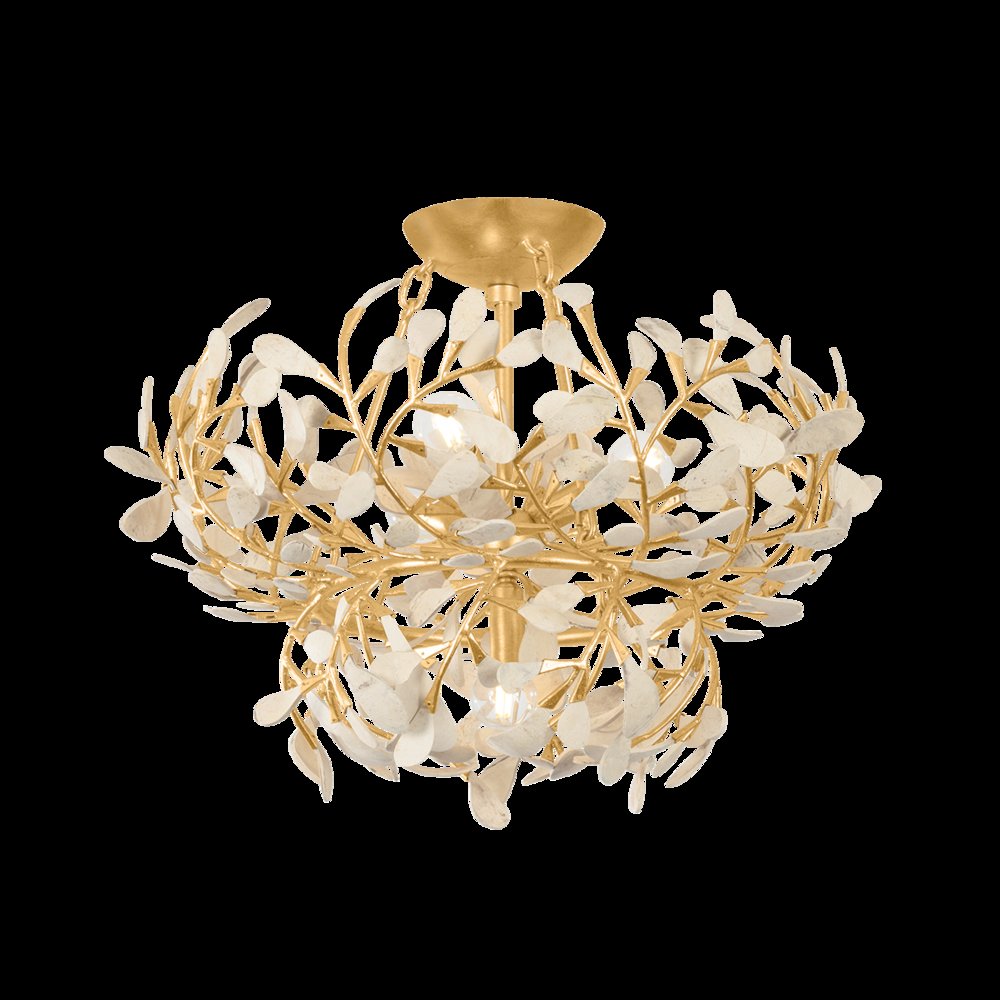 Maybrook Semi Flush, Vintage Gold Leaf
