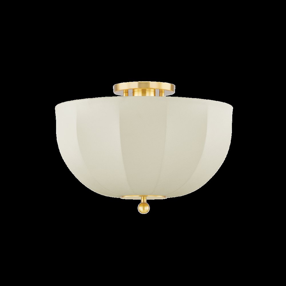 Meshelle Flush Mount, Aged Brass