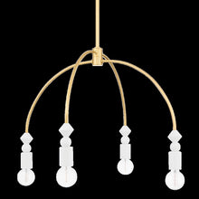 Flora Chandelier, Aged Brass