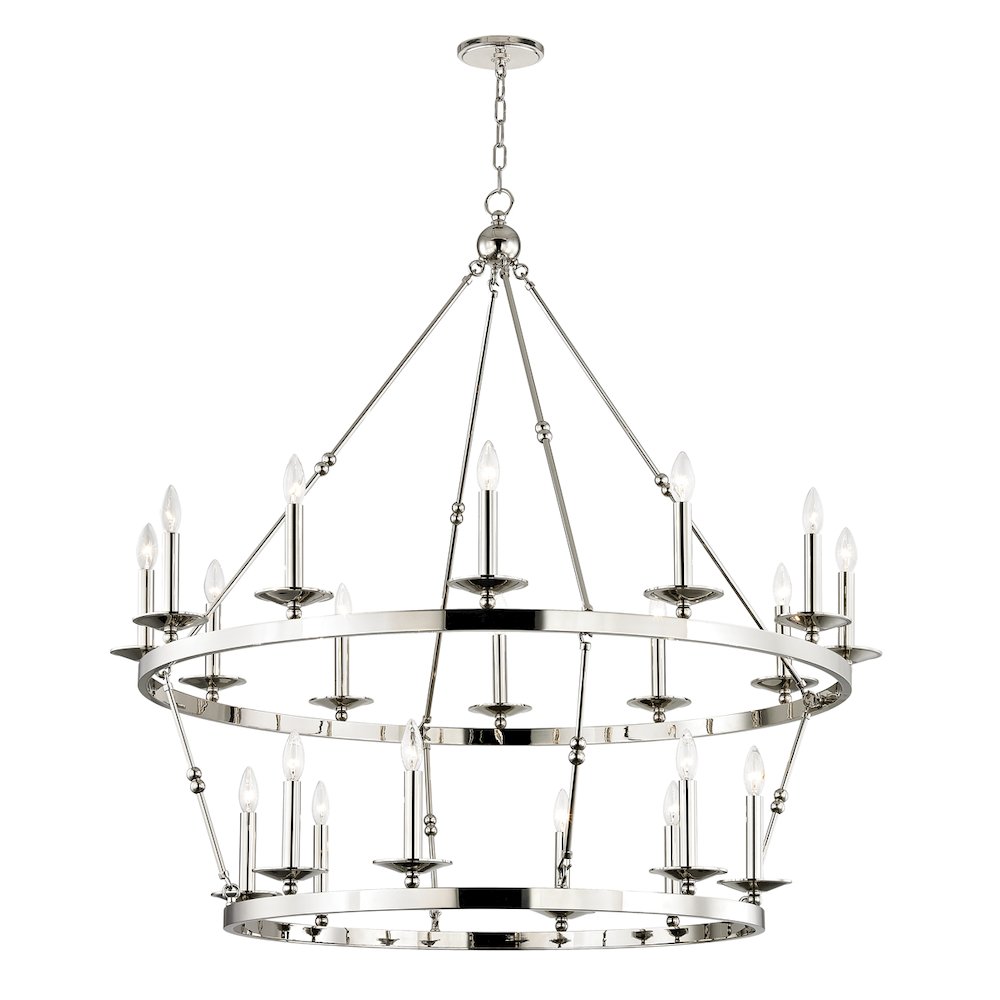Allendale Chandelier, Polished Nickel