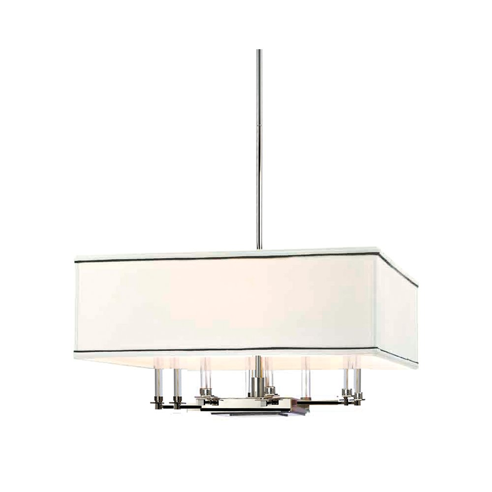 Collins Chandelier, Polished Nickel