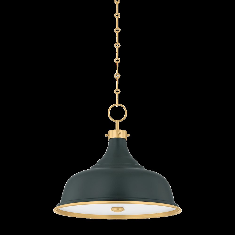 Painted No.1 Pendant, Aged Brass