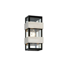 Dana Point Exterior Wall Sconce, Black With Brushed Stainless
