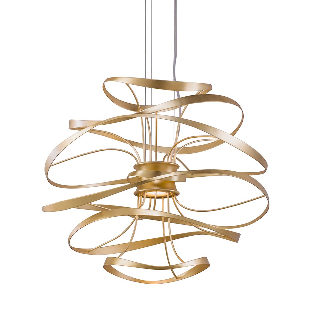 Calligraphy Chandelier, Gold Leaf