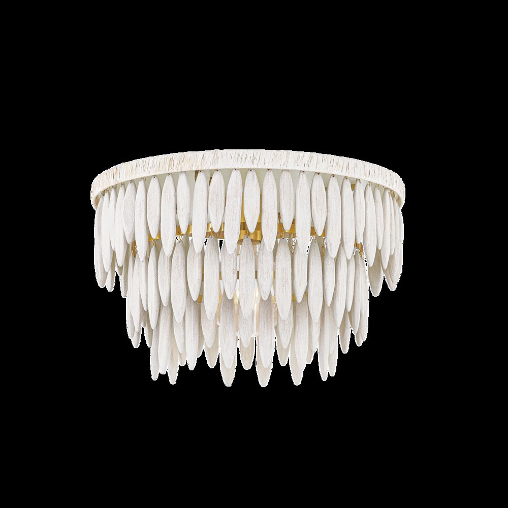 Tiffany Semi Flush, Aged Brass