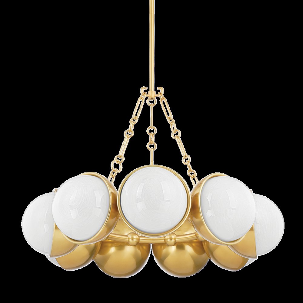 Althea Chandelier, Vintage Polished Brass