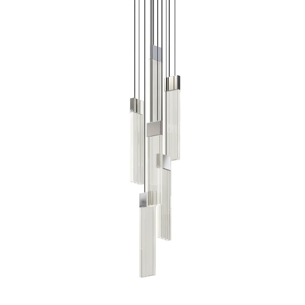 V Panels Pendant, Polished Chrome