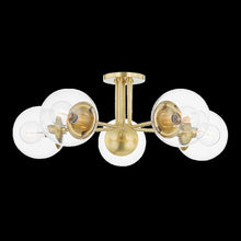 Meadow Semi Flush, Aged Brass