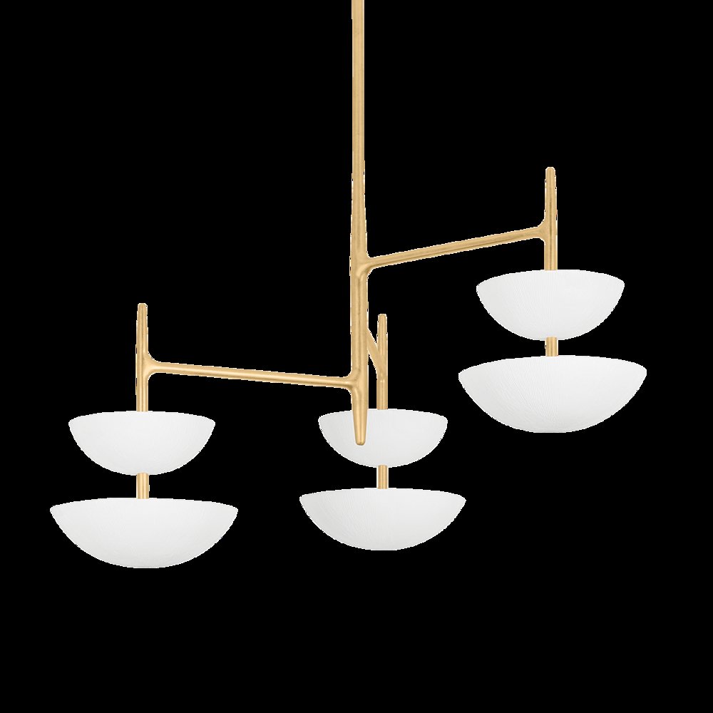 Evander Chandelier, Vintage Gold Leaf