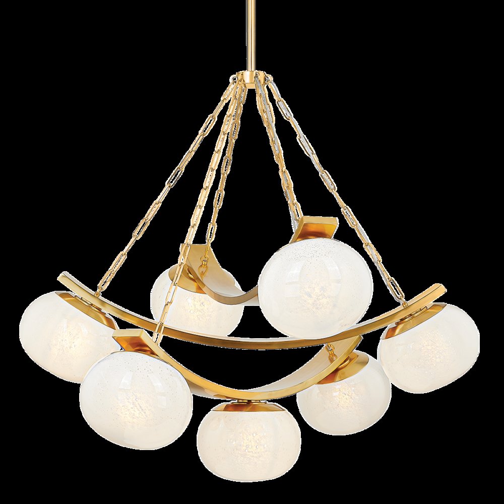 Duxbury Chandelier, Aged Brass