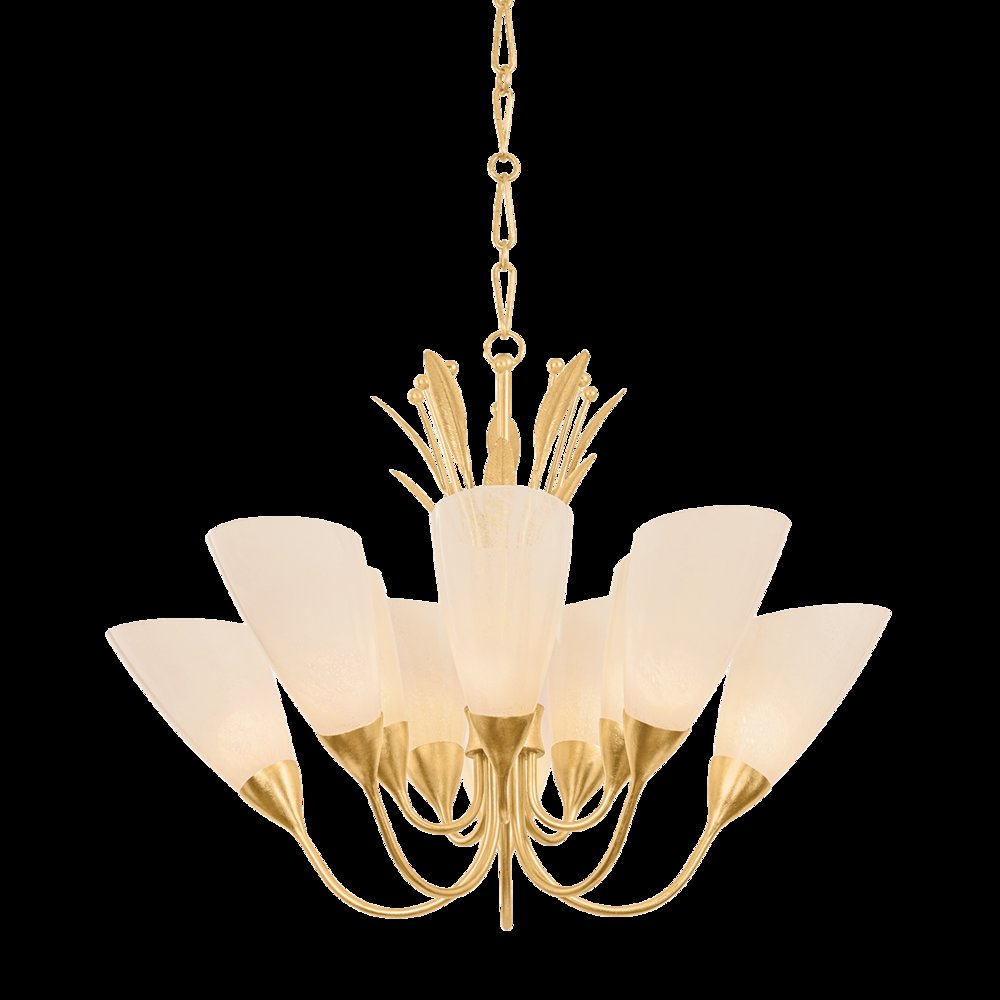Forest Glen Chandelier, Vintage Gold Leaf