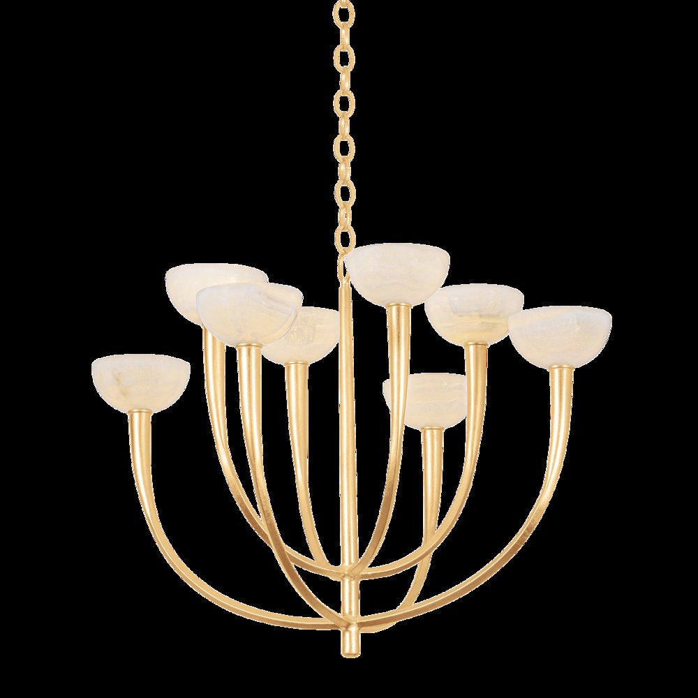 Maywood Chandelier, Vintage Gold Leaf