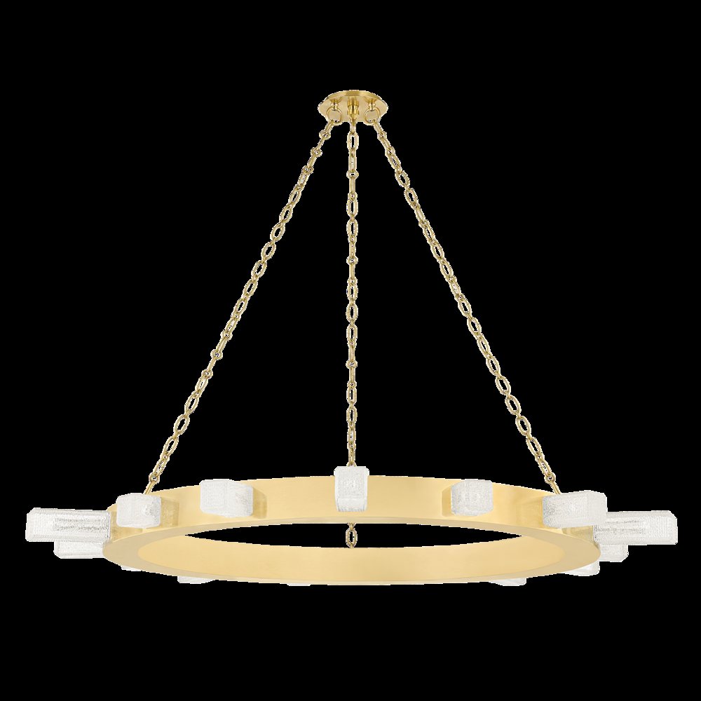 Citrine Chandelier, Vintage Brass