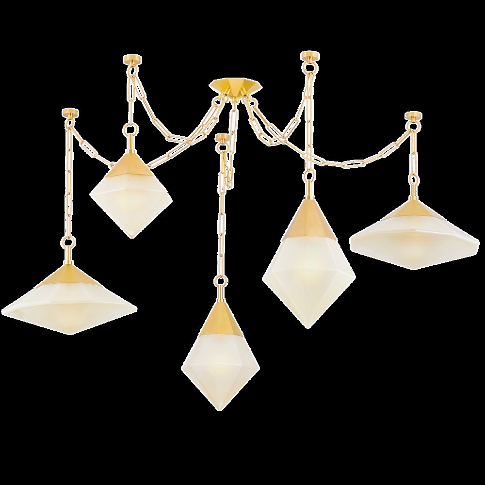 Angelique Chandelier, Vintage Polished Brass