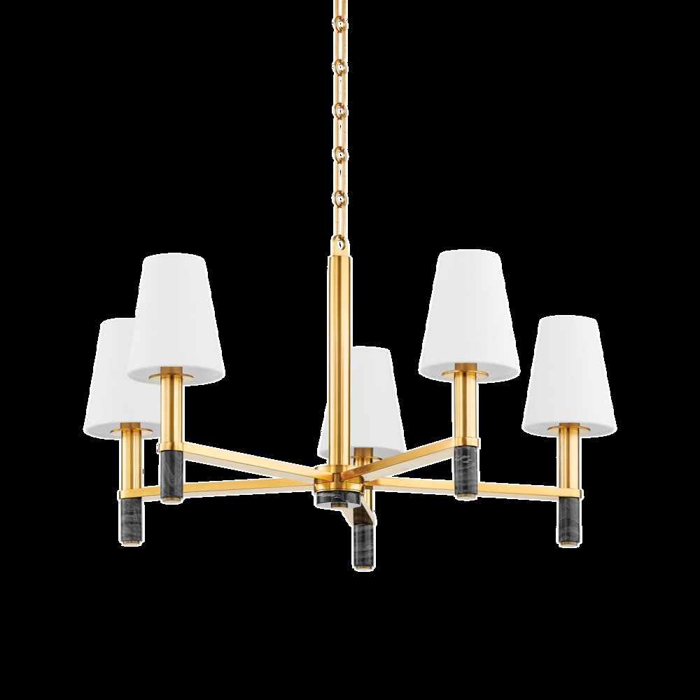 Montreal Chandelier, Aged Brass