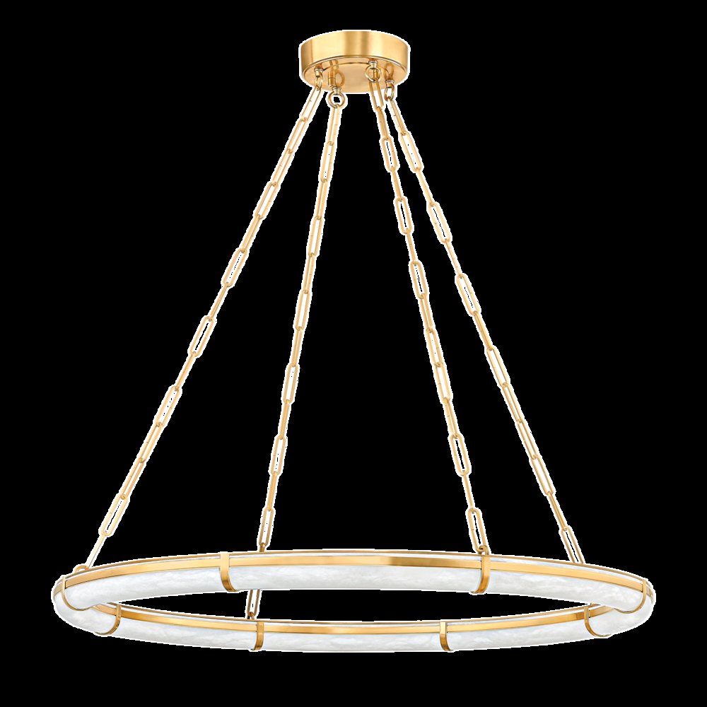 Sennett Chandelier, Aged Brass